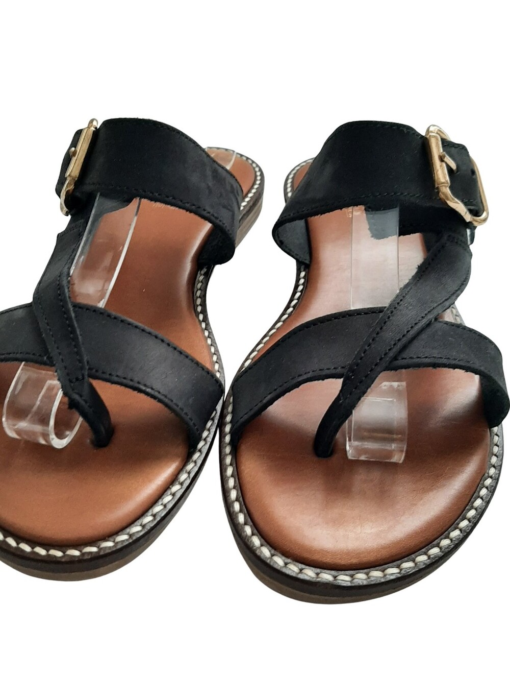 Coach and Four Made in Italy Black Leather Sandals Size 7.5
